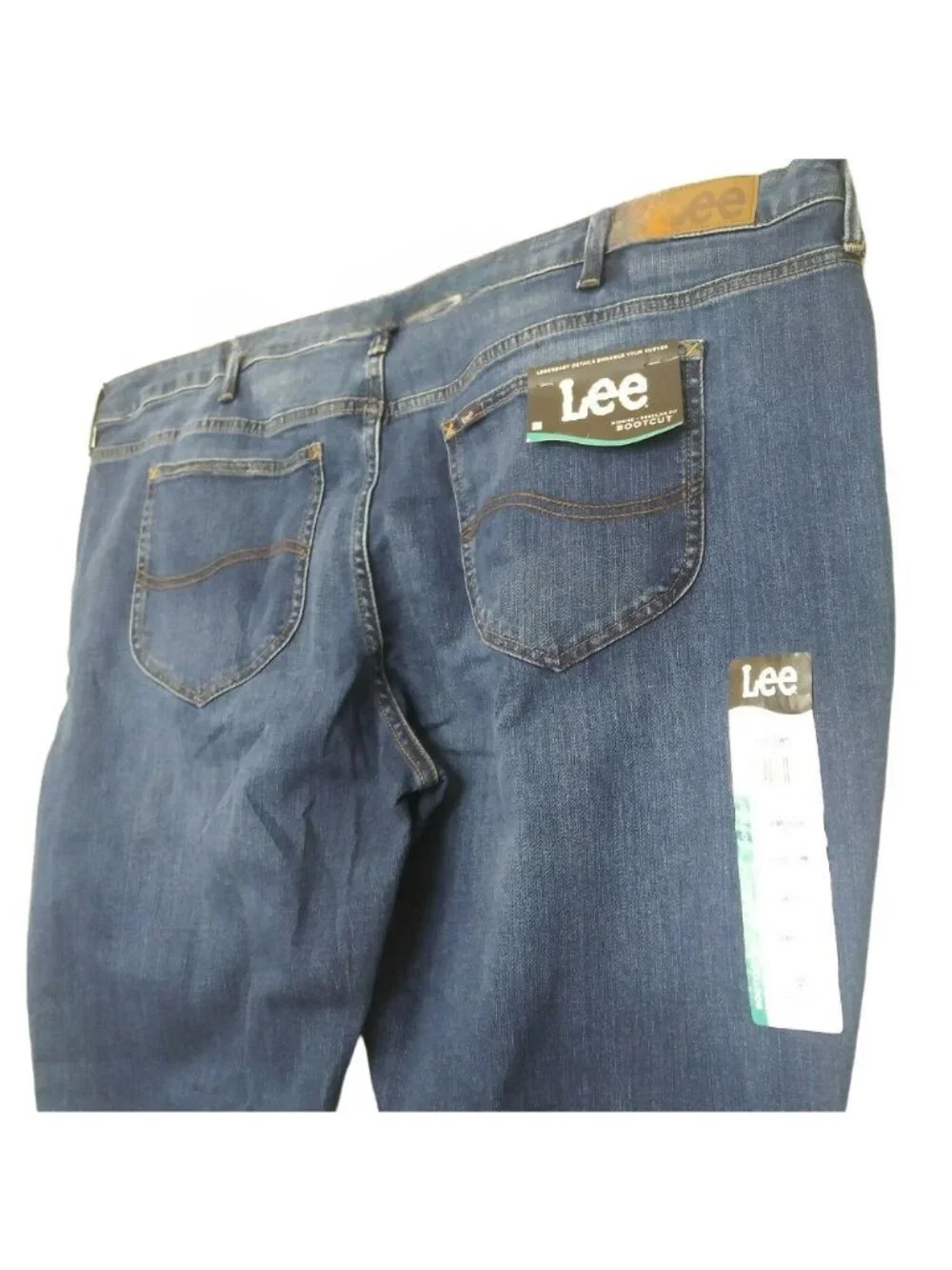 Lee Plus Size 24 Jeans Boot Cut Regular Fit Mid Rise Blue Denim Stretch
